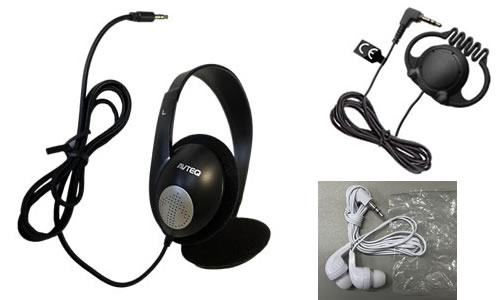 Cuffia CS-1, auricolare EM-101 per ricevitore UHF WT-500R del sistema di traduzione CR-500 di Avteq